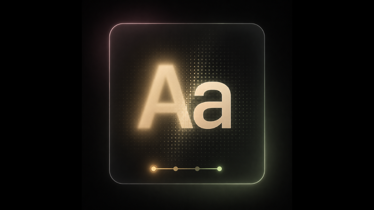 Soft abstract typography tile showing text fatigue and calmer reading comfort.